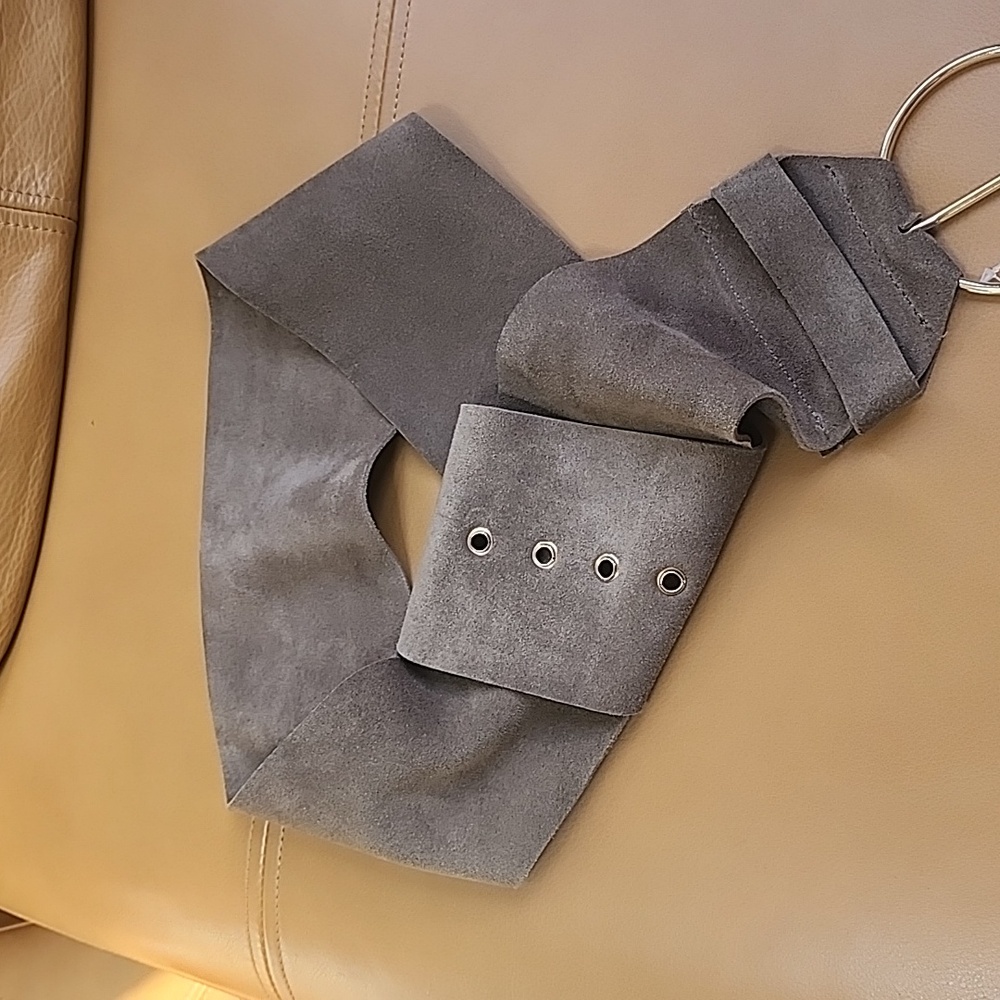 Suede Belt with Gold Buckle